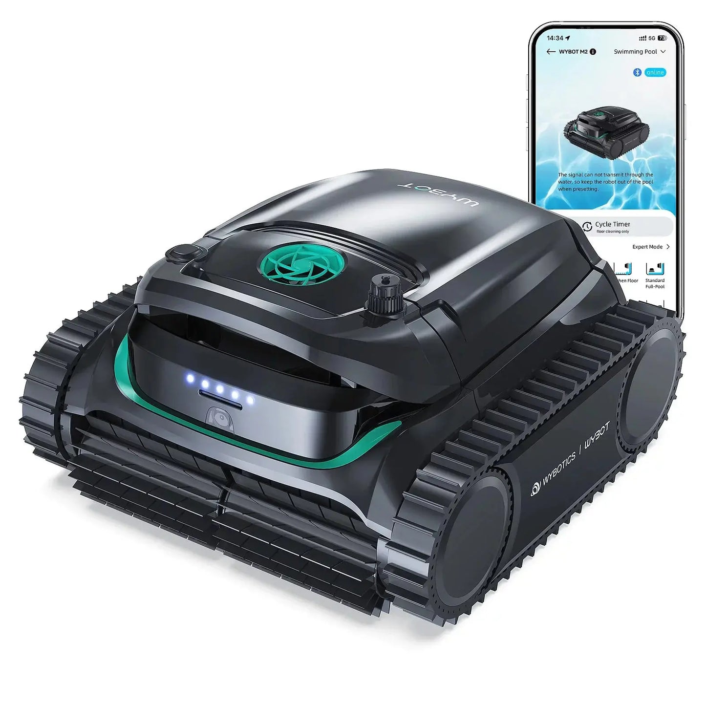 WYBOT M2 Vision Cordless Robotic Pool Cleaner – AI Camera for Large Inground Pools