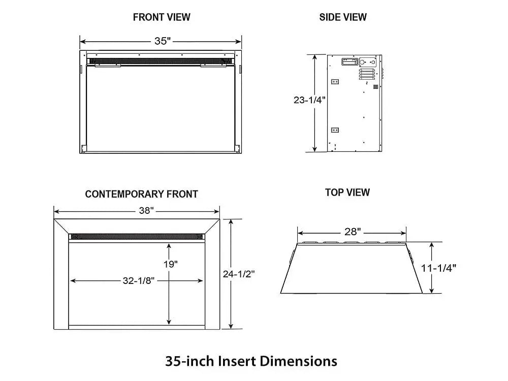 SimpliFire Built-In Electric Fireplace Insert 35-In SF35