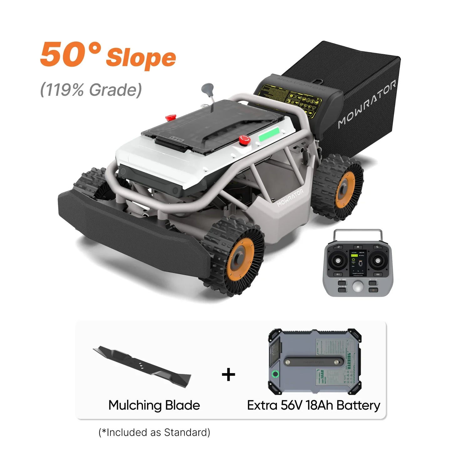 Extended Power Bundle: Mowrator S1 4WD 18Ah Lawn Mower+Extra 18Ah Battery