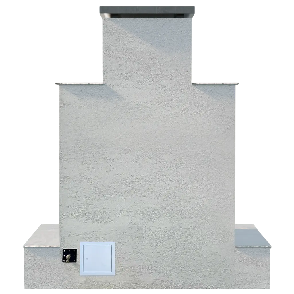 Cal Flame - Tahiti Contemporary Outdoor Gas Fireplace with Bottom Wrap-Around Mantel | Model: FRP903-3