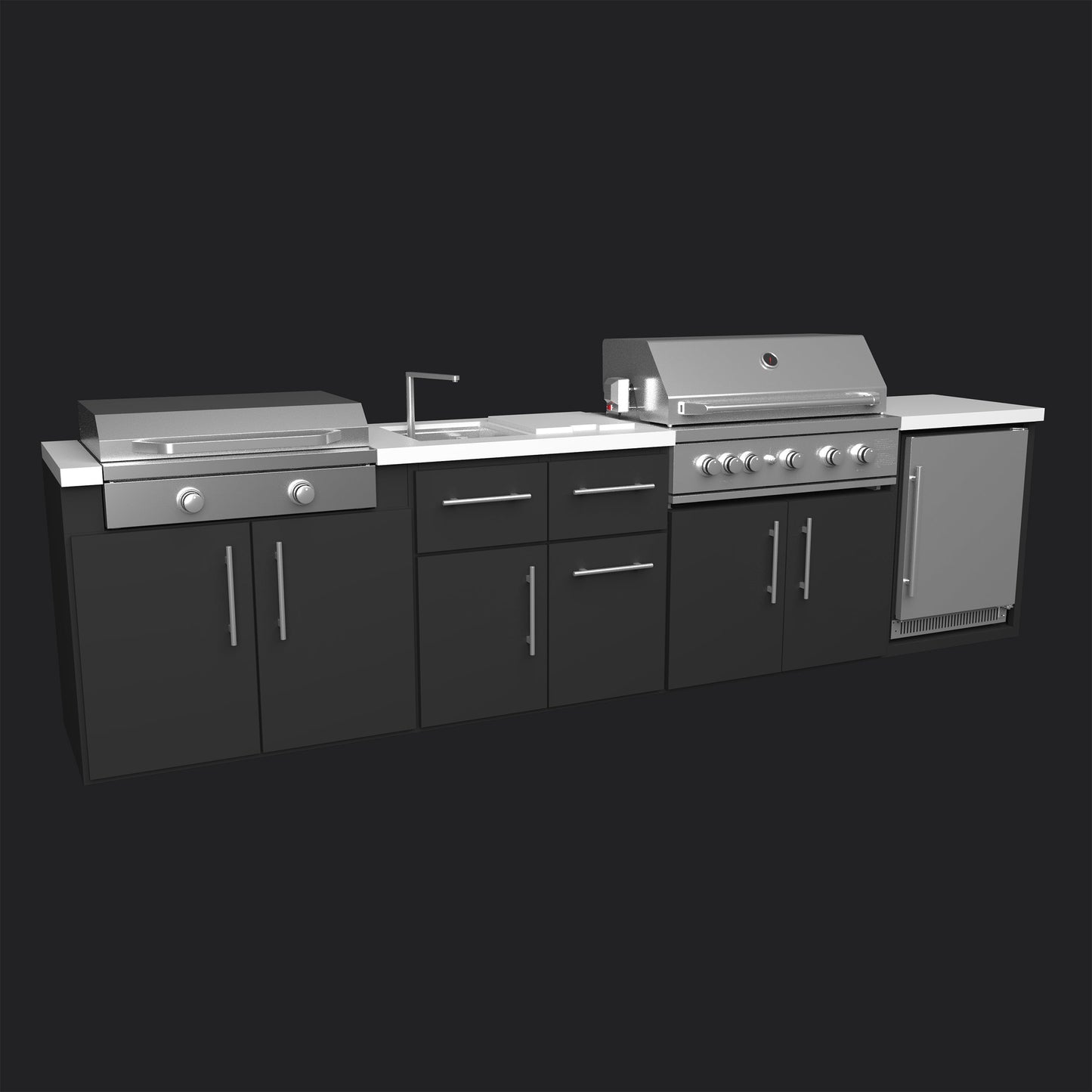 Emory | 12-Foot Outdoor Kitchen Island with Built-In Grill & Griddle