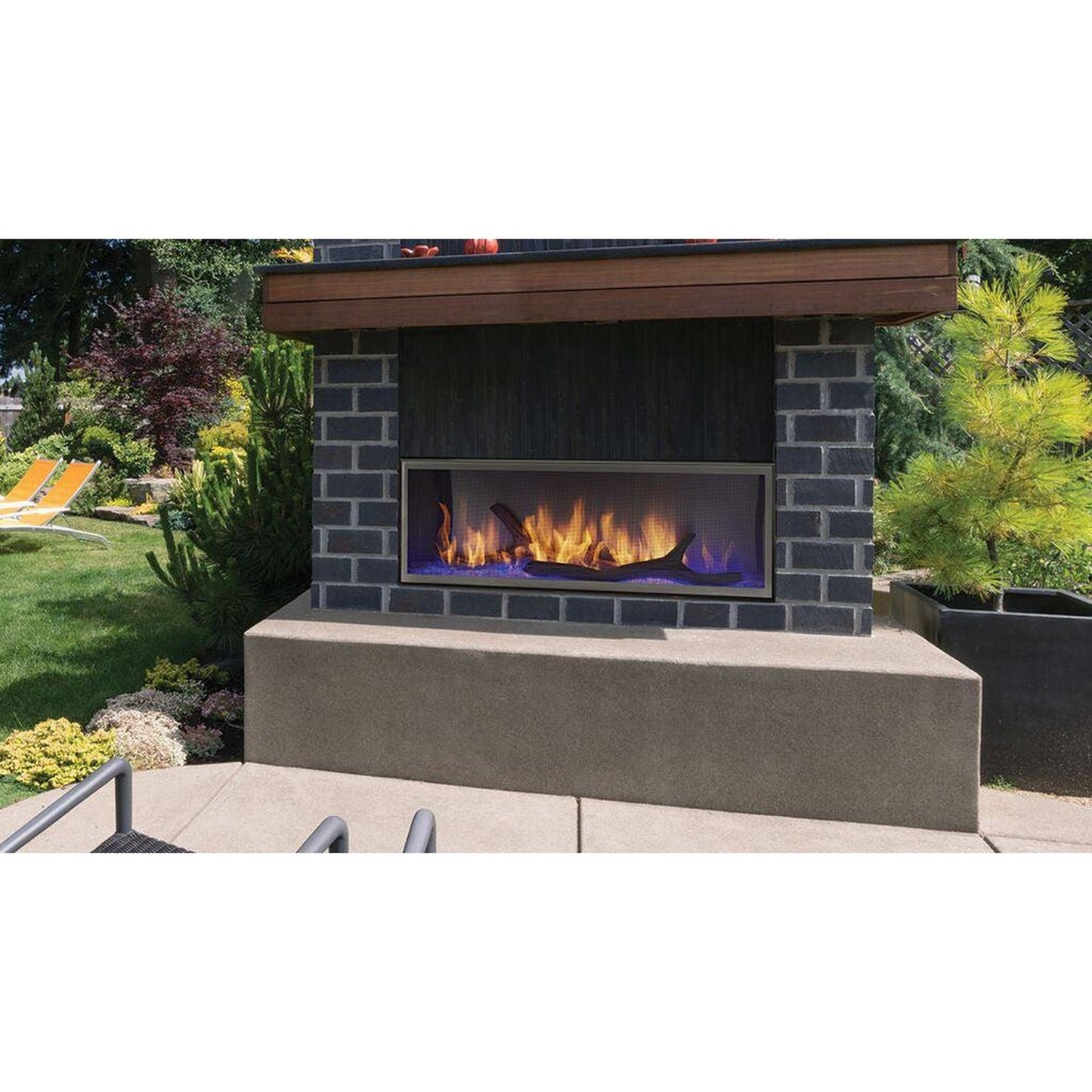 Majestic Lanai 60" Linear Contemporary Outdoor Vent-Free Natural Gas Fireplace