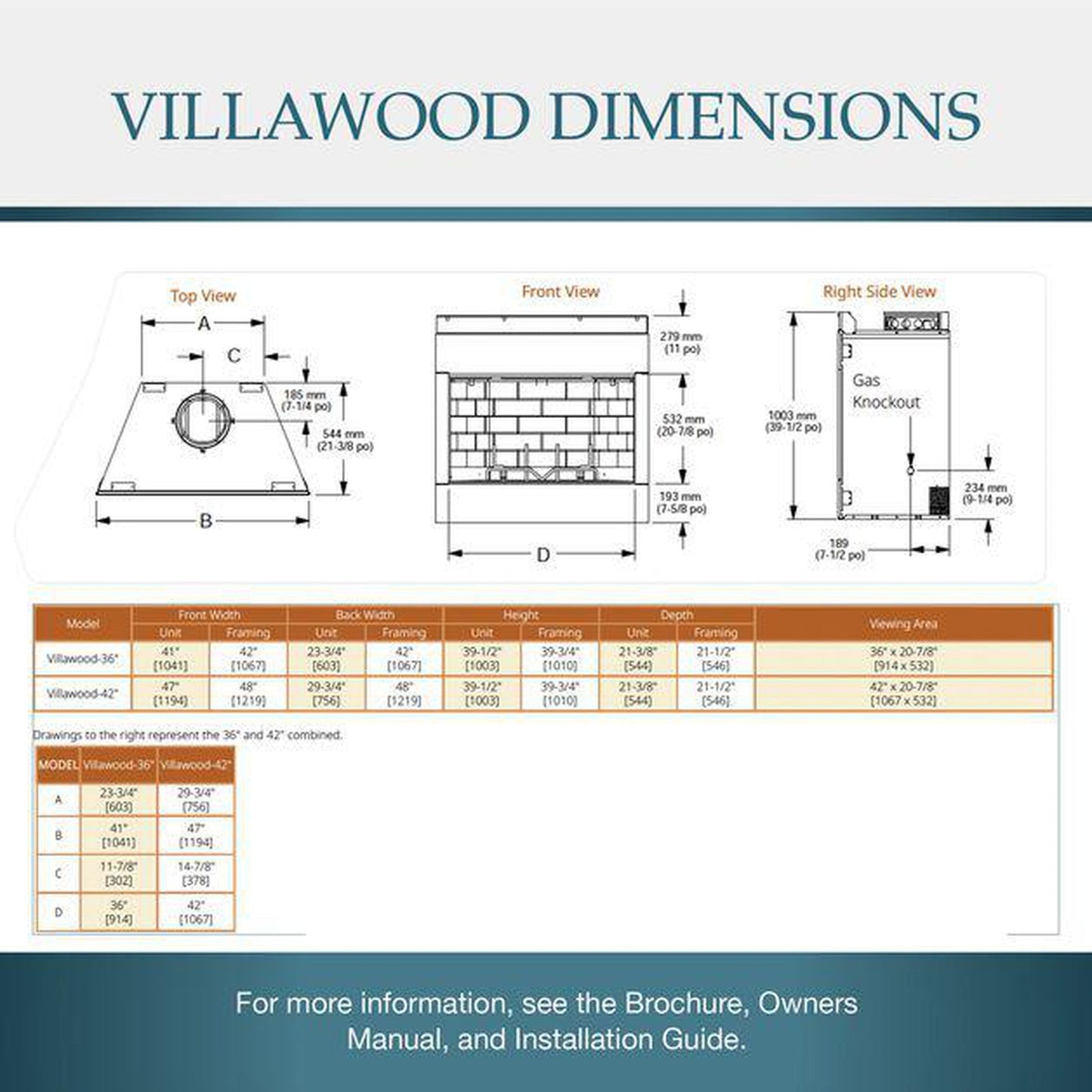 Majestic Villawood 42" Traditional Outdoor Wood Burning Fireplace