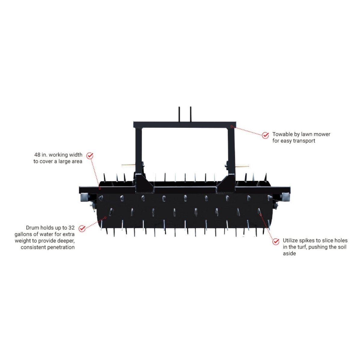 Maxim 48 Inch Spike Aerator 3 Point Hitch For Sale