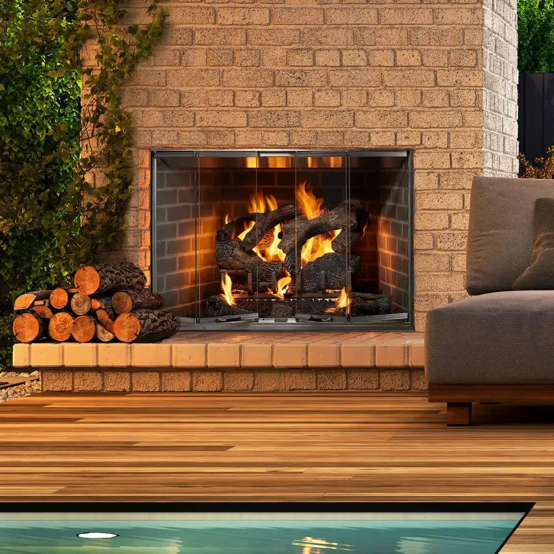 Majestic Cottagewood 36” Wood Fireplace | Weatherproof Design | ODCTGWD-36