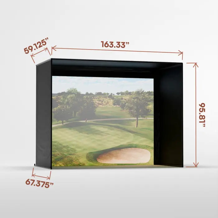 Carl's Place DIY Golf Simulator Enclosure Kit with Premium Impact Screen 7.7x13 | Model: gekc2-pm-7-7x13x5
