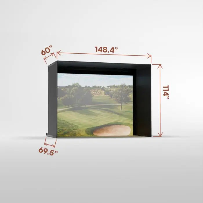 Carl's Place PRO Golf Simulator Enclosure Kit with Premium Impact Screen 9'H × 12'W × 5'D | Model: pgec2-pm-9x12x5