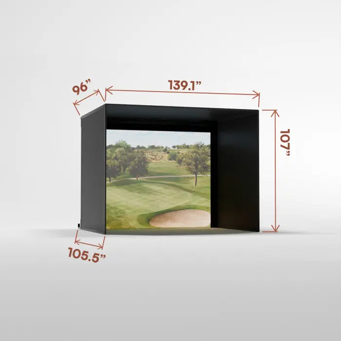 Carl's Place PRO Golf Simulator Enclosure Kit with Premium Impact Screen 8.5'H × 11'W × 8'D | Model: pgec2-pm-8-5x11x8