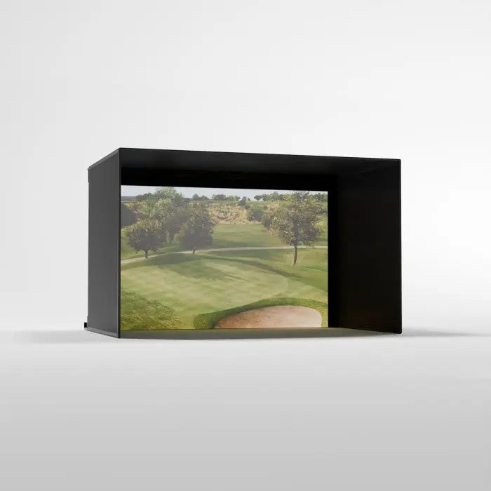 Carl's Place PRO Golf Simulator Enclosure Kit with High-Contrast Gray Impact Screen 8.5'H × 14.5'W × 8'D | Model: pgec2-gp-8-5x14-5x8