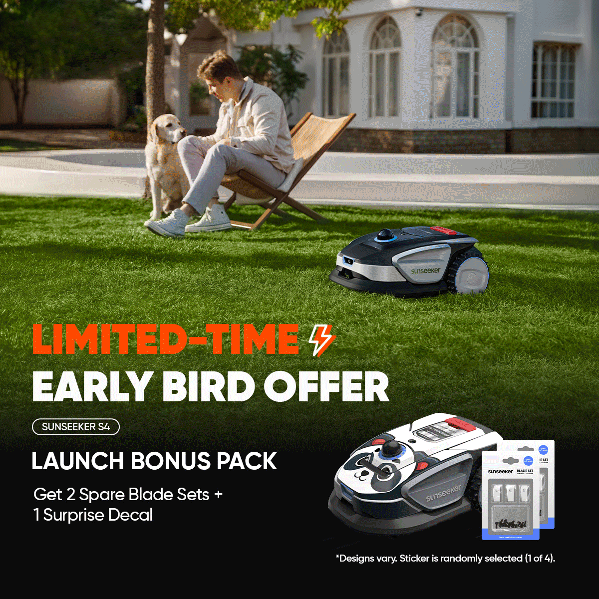 S4 Wireless AI Robot Lawn Mower | 0.25 Acre LiDAR