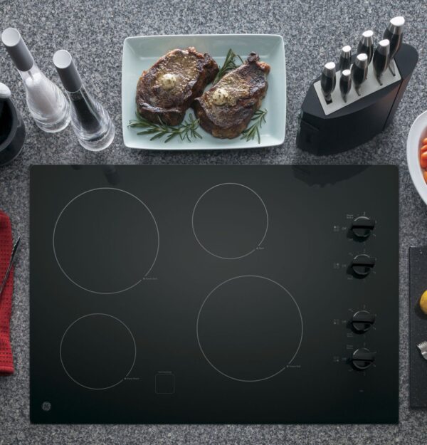GE 30″ Built-In Knob Control Electric Cooktop JP3030DWBB