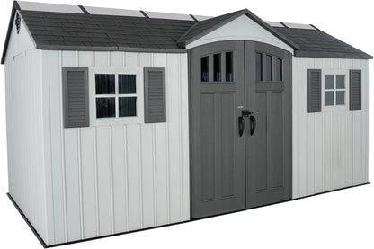 Outdoor Storage Shed, 15 X 8 Foot, Gray