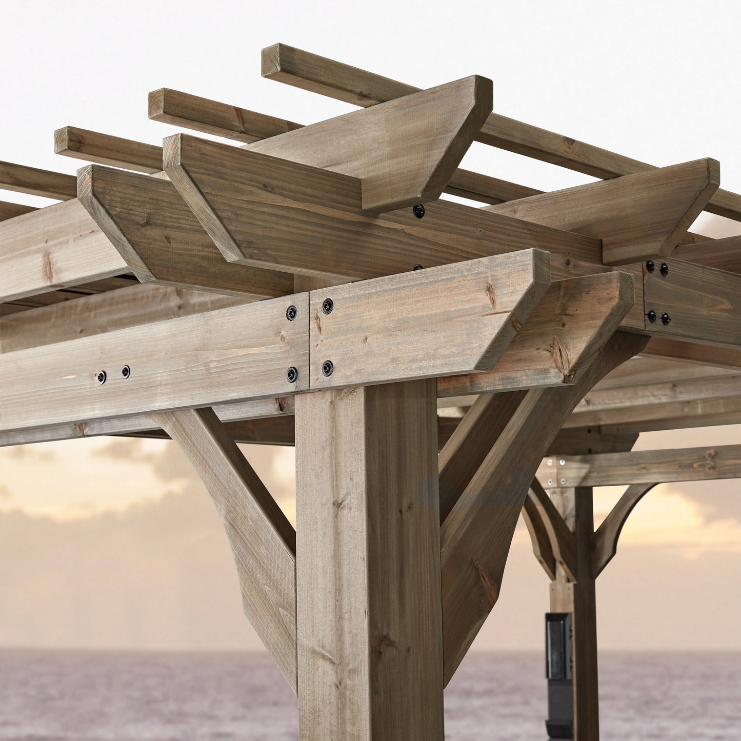 14x10 Somerville Pergola - Barnwood Stain