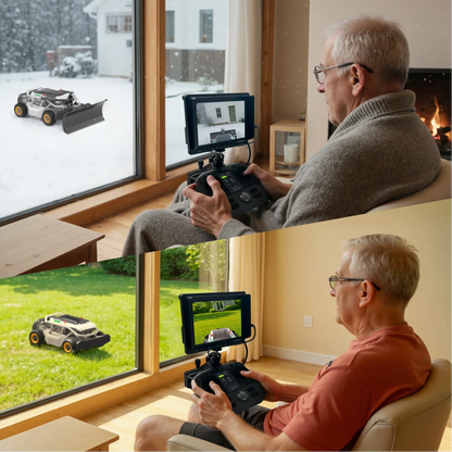 Indoor Mow-Plow Bundle | S1 4WD 18AH Lawn Mower+Snow Plow Kit+MOWFUN FPV