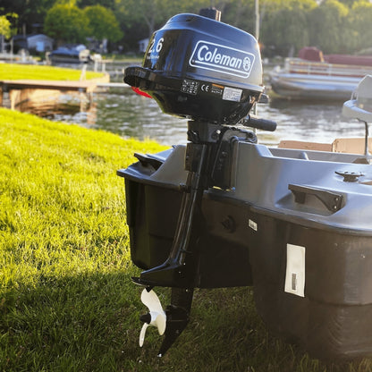 Coleman Powersports 5 HP 4 Stroke Outboard Boat Motor with Easy Pull Start F5BMS