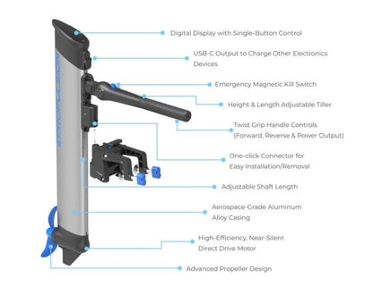 ePropulsion eLite 1.5hp 500W Electric Outboard Motor