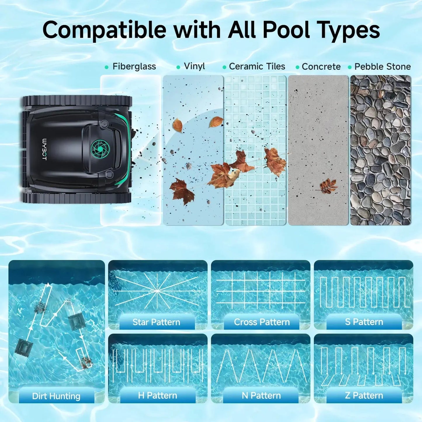 WYBOT M2 Vision Cordless Robotic Pool Cleaner – AI Camera for Large Inground Pools