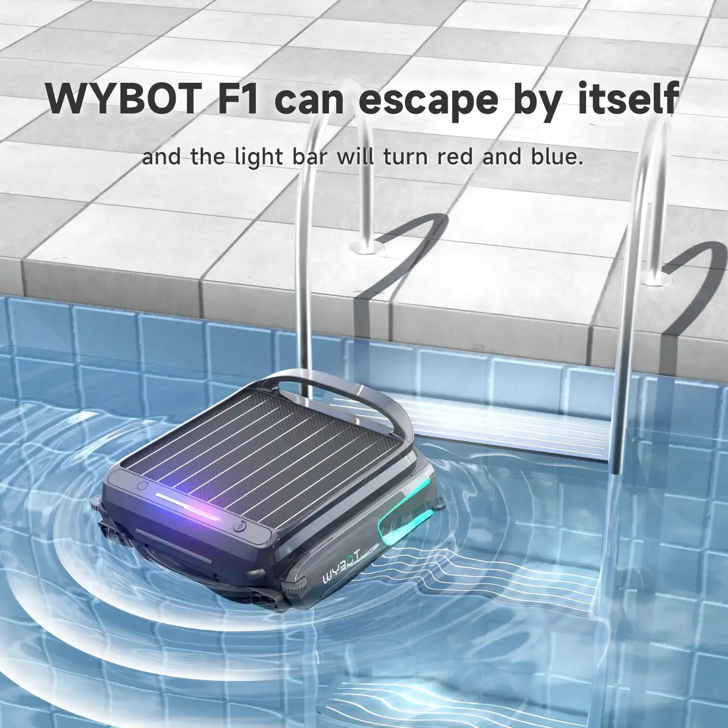 WYBOT F1 Solar-Powered Robotic Pool Skimmer – Cordless Surface Debris Cleaner