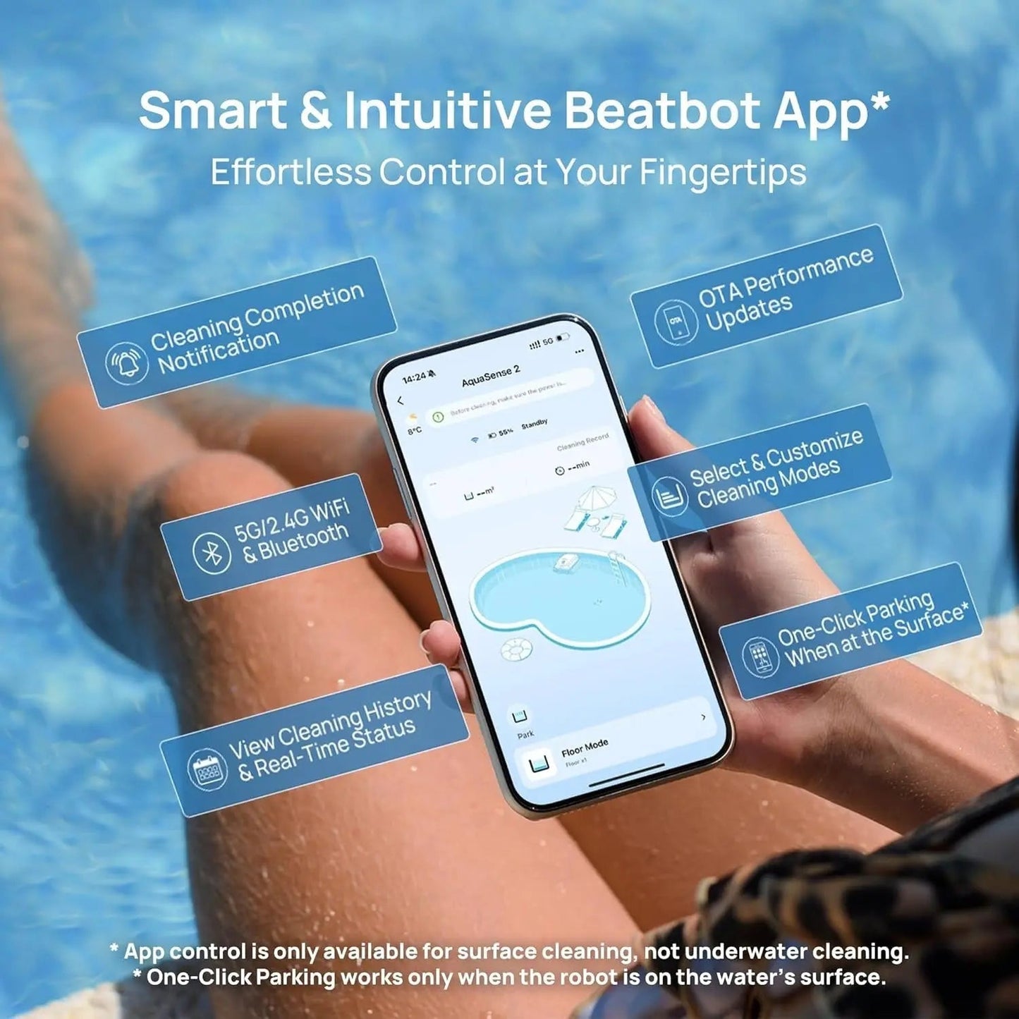 Beatbot AquaSense® 2 + iSkim® Robotic Pool Cleaner & Skimmer Bundle