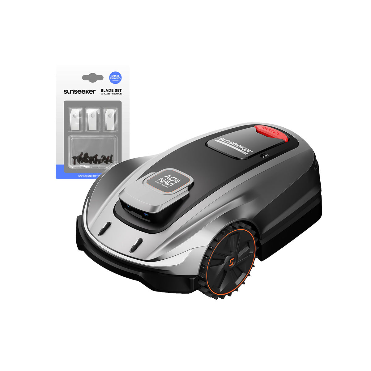 Sunseeker X5 Robot Mower + Blades Kit, Wire-Free Perimeter
