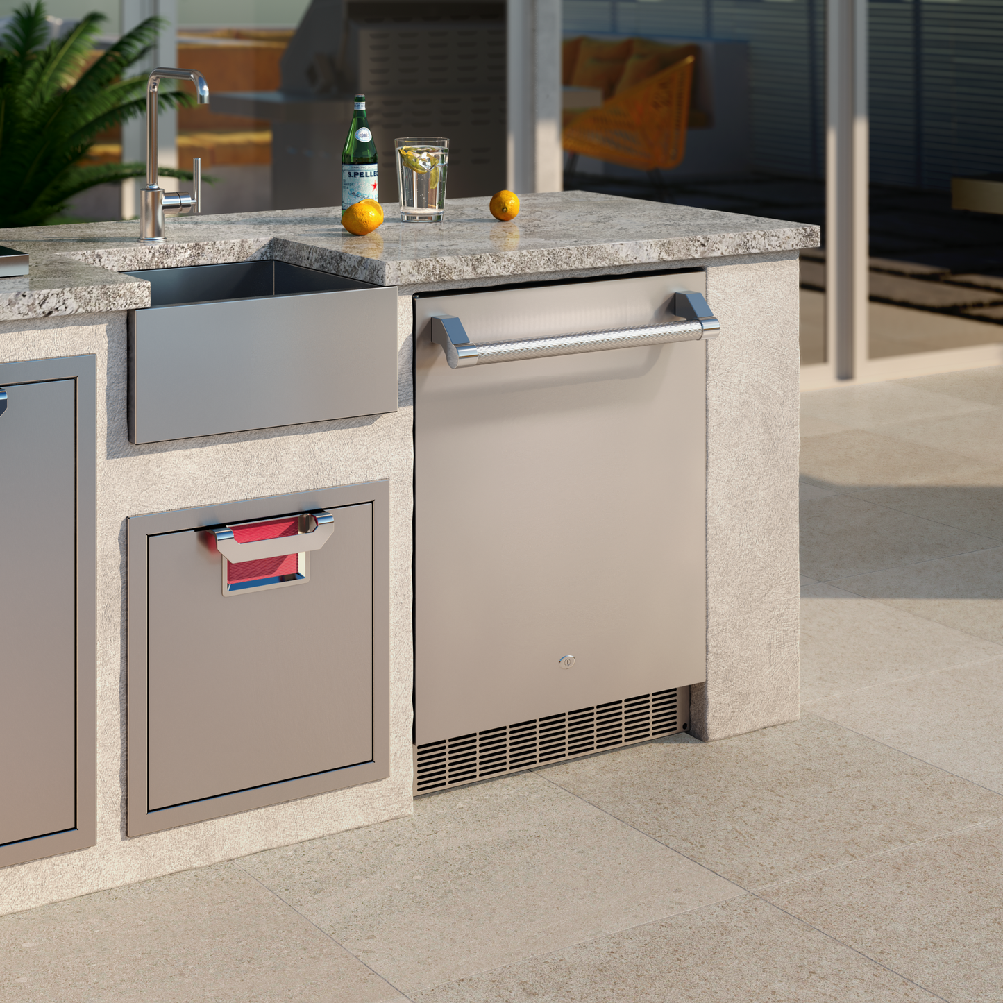 Aspire By Hestan 24" Outdoor Undercounter Refrigerator With Lock & Solid Reversiblr Door - ERS24