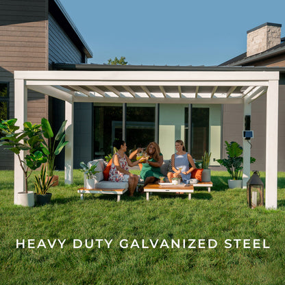 14x12 Windham Modern Steel Pergola With Sail Shade Soft Canopy