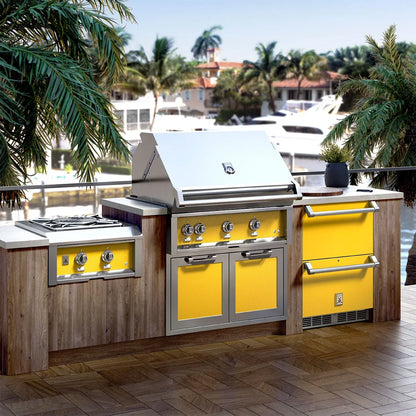 Hestan 36" Outdoor Built-In Grill with 2 Trellis Burner, 1 Sear Burner & Rotisserie Kit - GMBR36