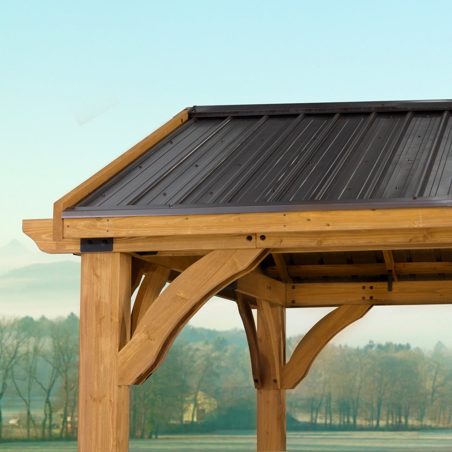 12x12 Arlington Gazebo with Electric - Lt Brown