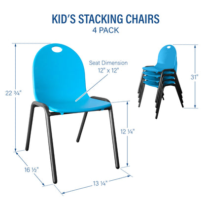 Kid's Stacking Chairs-4 Pack