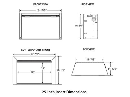 SimpliFire Built-In Electric Fireplace Insert 25" SF25EI
