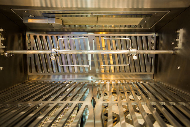 Hestan 30" Outdoor Built-In Grill with 1 Trellis Burner, 1 Sear Burner & Rotisserie Kit - GMBR30