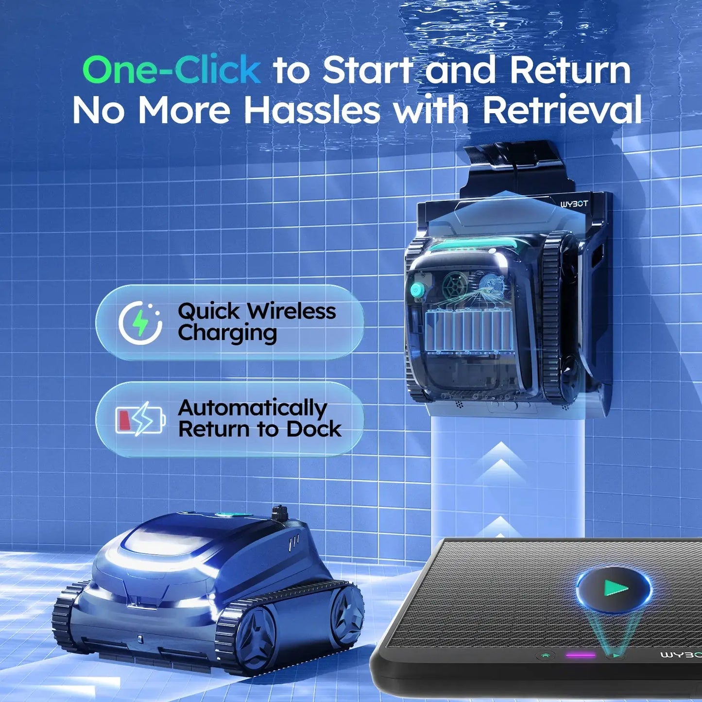 WYBOT S2 Solar Robotic Pool Cleaner – Solar Charging, App Control