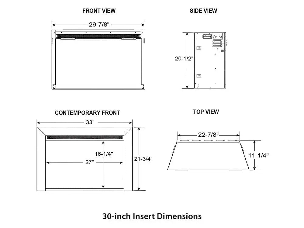 SimpliFire Built-In Electric Fireplace Insert 30-In SF30