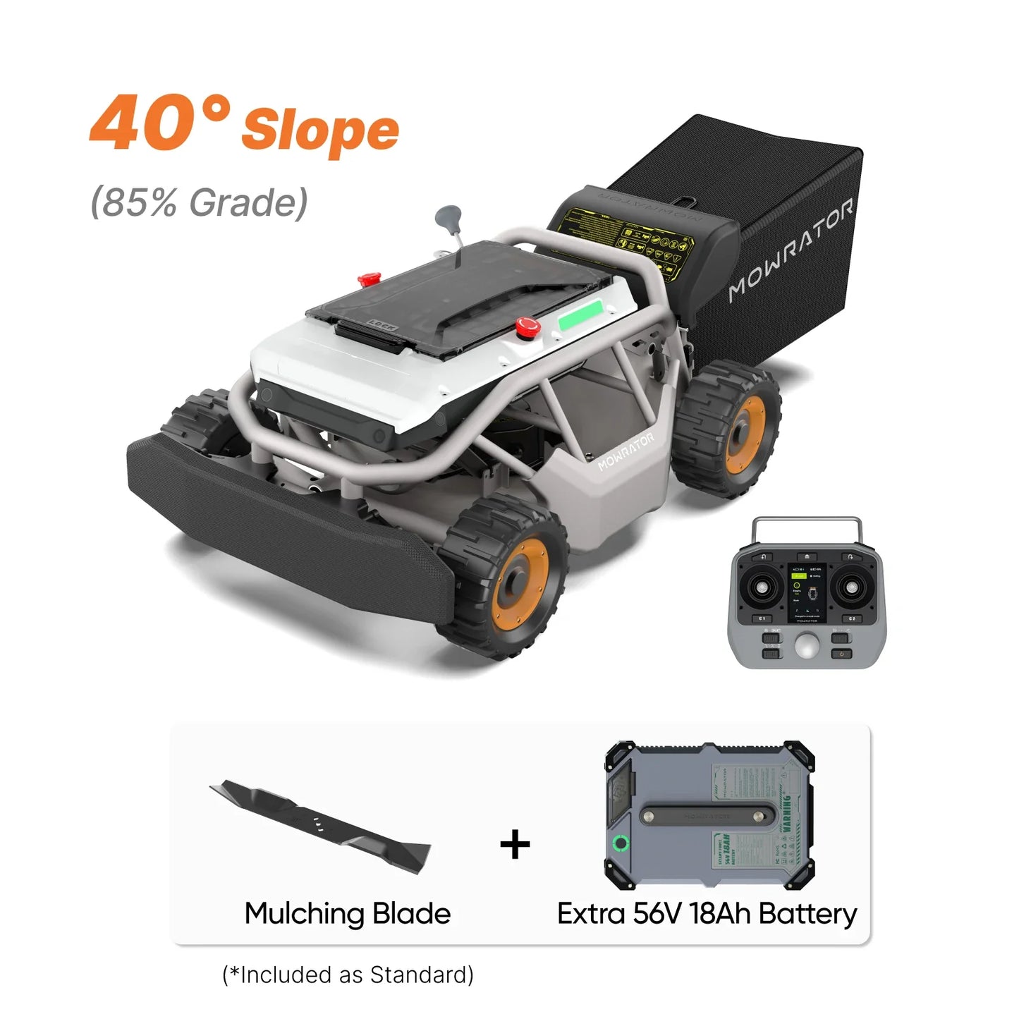 Extended Power Bundle: Mowrator S1 4WD 18Ah Lawn Mower+Extra 18Ah Battery