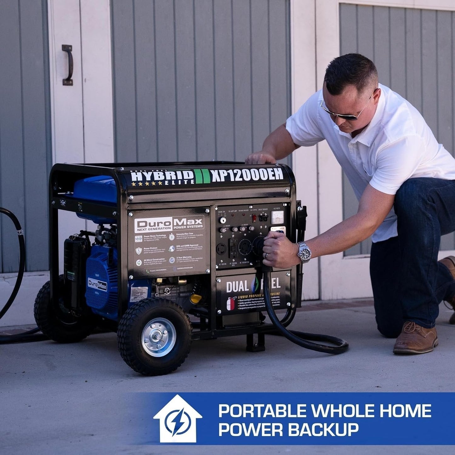 DuroMax XP12000EH 12,000 Watt Dual Fuel Portable Generator