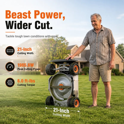 Mowrator S1 21" Leaf & Lawn 4WD 85% Slope (40°) Remote Control Mower Wide Wheel Edition