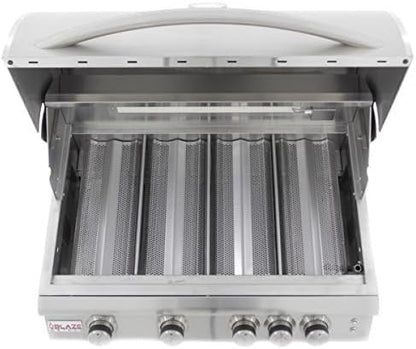 Blaze 32 Inch 4-Burner LTE Gas Grill with Rear Burner and Built-in Lighting System