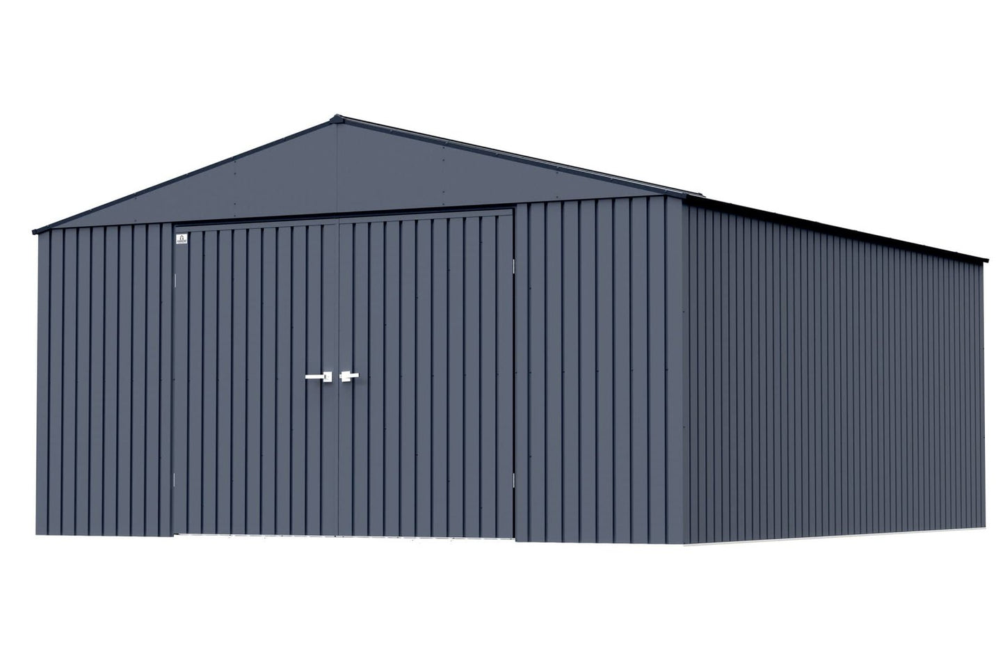 Arrow Shed Elite 14′ x 16′ Outdoor Lockable Gable Roof Steel Storage Shed Building, Anthracite