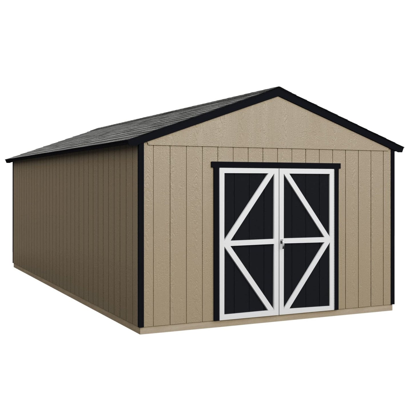 Handy Home Products Astoria 12×24 Do-It-Yourself Wooden Storage Shed Brown Without Floor