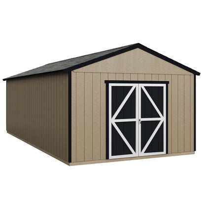 Handy Home Products Astoria 12×24 Do-It-Yourself Wooden Storage Shed Brown Without Floor