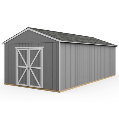 Handy Home Products Astoria 12×24 Do-It-Yourself Wooden Storage Shed Brown Without Floor