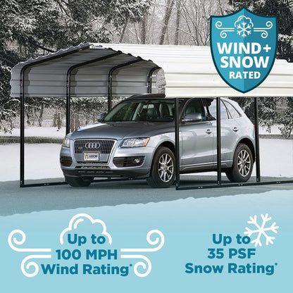 Arrow Carport, 12 ft. x 29 ft. x 9ft. Eggshell 12′ x 29′ x 9′