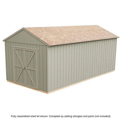 Handy Home Products Astoria 12×24 Do-It-Yourself Wooden Storage Shed Brown Without Floor