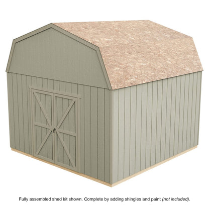 Handy Home Products Hudson 12×12 Do-it-Yourself Wooden Storage Shed with Floor Brown