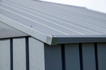 Arrow Shed Elite 14′ x 16′ Outdoor Lockable Gable Roof Steel Storage Shed Building, Anthracite