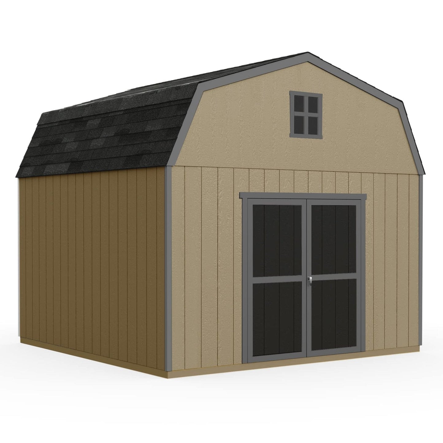 Handy Home Products Hudson 12×12 Do-it-Yourself Wooden Storage Shed with Floor Brown