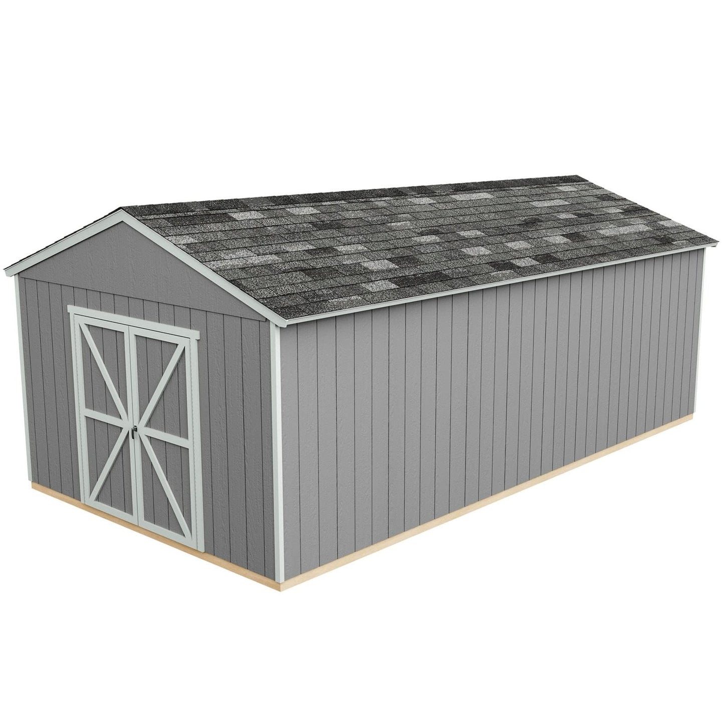 Handy Home Products Astoria 12×24 Do-It-Yourself Wooden Storage Shed Brown Without Floor