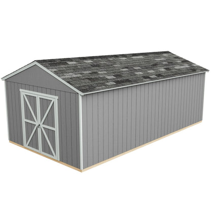 Handy Home Products Astoria 12×24 Do-It-Yourself Wooden Storage Shed Brown Without Floor