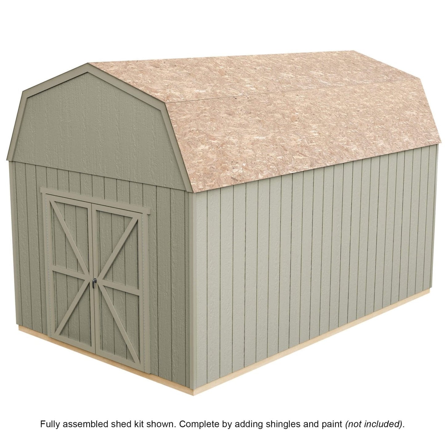 Handy Home Products Braymore 10×16 Do-It-Yourself Wooden Storage Shed Without Floor