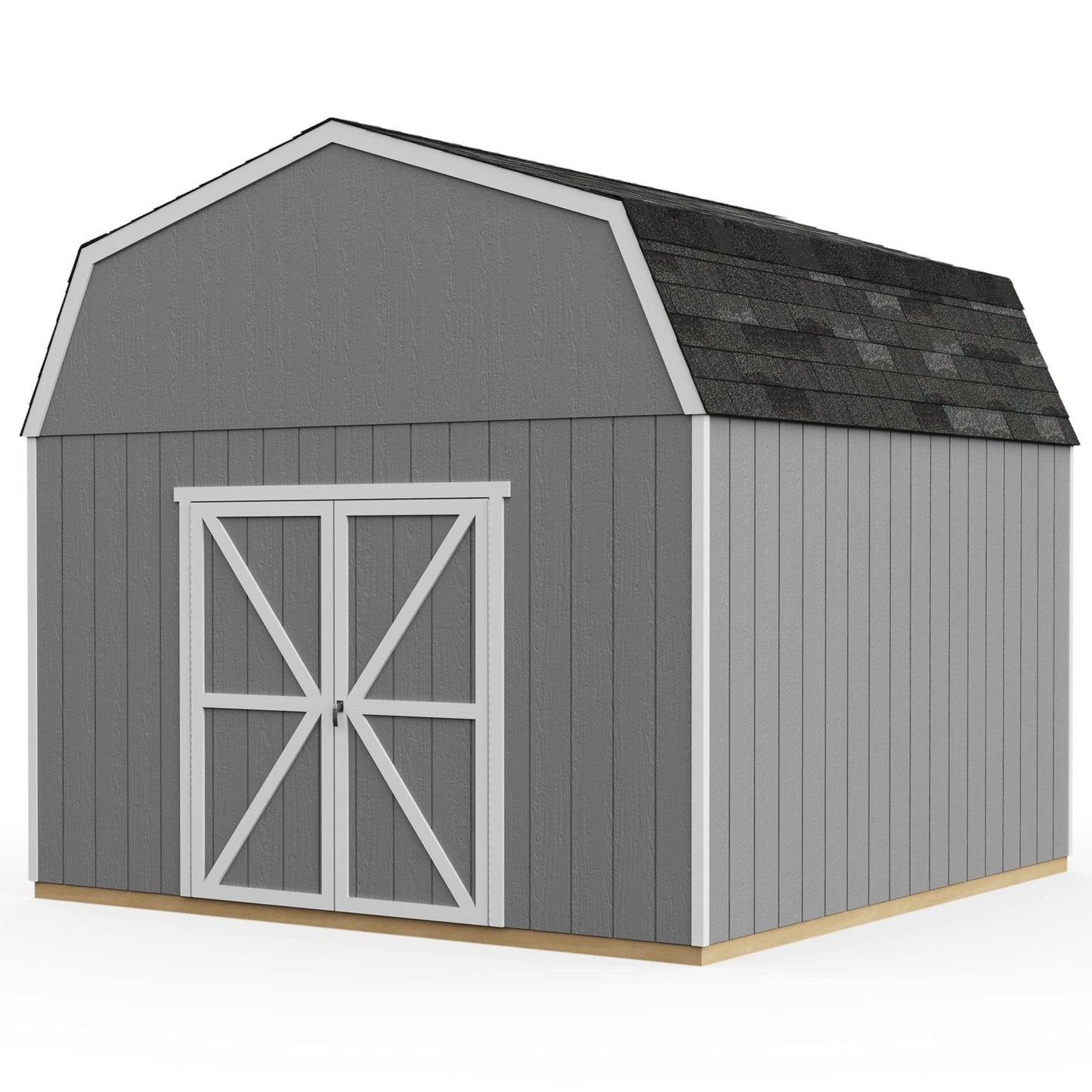 Handy Home Products Hudson 12×12 Do-it-Yourself Wooden Storage Shed with Floor Brown